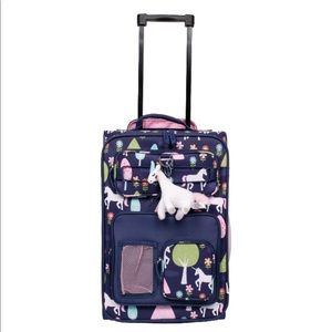 Girls Carry On Unicorn Rolling Luggage-NEW